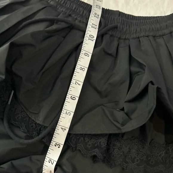 Street Y2K Punk Nylon & Lace Skirt Wide Leg Pants Combo Black S Whimsigoth - Picture 14 of 16